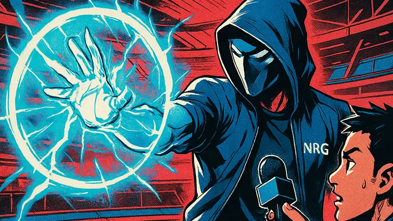 Игрок NRG Bonkar во время турнира Masters Santiago по Valorant, возможно, даёт интервью.