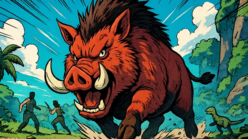 Изображение Боаратоса, нового существа из ARK: Survival Ascended, на фоне дикой природы.