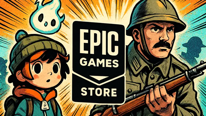 Логотипы Cozy Grove и Isonzo, анонсирующие бесплатную раздачу игр в Epic Games Store.