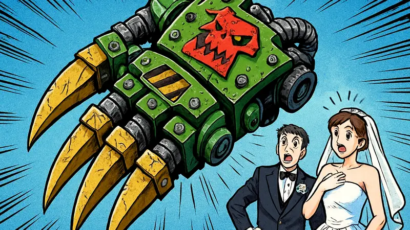 3D-печатный силовой коготь Орка из Warhammer 40,000 как свадебный подарок