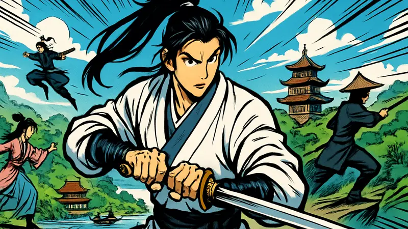 Арт с персонажами Where Winds Meet на фоне китайских пейзажей, анонс обновления 1.4 Hexi.