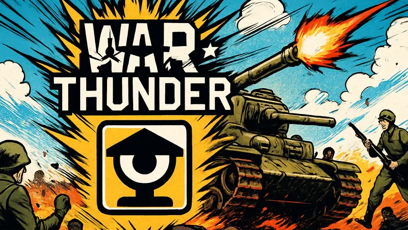 Логотип War Thunder с надписью Fair Play и символ античита BattlEye на фоне танкового боя.