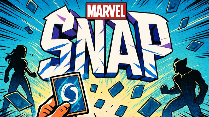 Логотип Marvel Snap на фоне новой графики Foundational Focus, демонстрирующий обновление карточной игры.