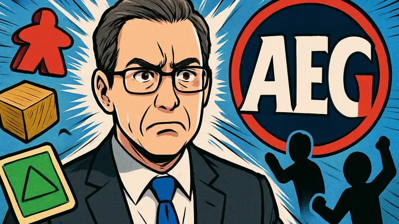 Райан Дэнси, бывший COO AEG, на фоне игровых компонентов или логотипа компании