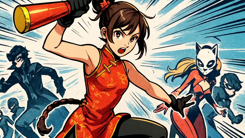 Арт персонажа Яолинь "Рин" Ли (Firecracker) из Persona 5: The Phantom X